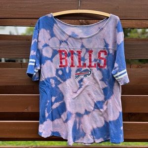 Buffalo Bills Bleach Tie Dyed Oversized Tee